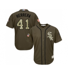 Youth Chicago White Sox #41 Kelvin Herrera Authentic Green Salute to Service Baseball Jersey
