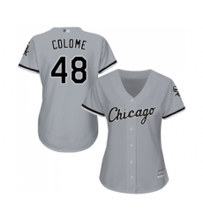 Women's Chicago White Sox #48 Alex Colome Replica Grey Road Cool Base Baseball Jersey