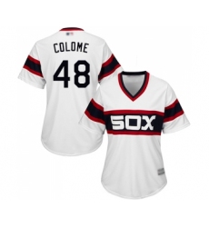 Women's Chicago White Sox #48 Alex Colome Replica White 2013 Alternate Home Cool Base Baseball Jersey