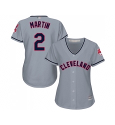 Women's Cleveland Indians #2 Leonys Martin Replica Grey Road Cool Base Baseball Jersey