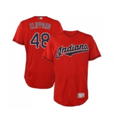 Men's Cleveland Indians #48 Tyler Clippard Scarlet Alternate Flex Base Authentic Collection Baseball Jersey