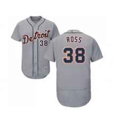 Men's Detroit Tigers #38 Tyson Ross Grey Road Flex Base Authentic Collection Baseball Jersey