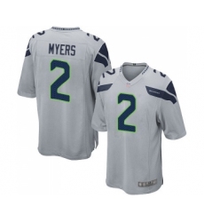 Men's Seattle Seahawks #2 Jason Myers Game Grey Alternate Football Jersey