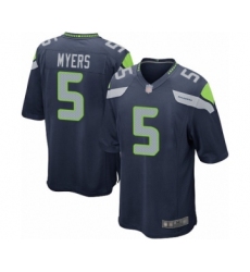 Men's Seattle Seahawks #5 Jason Myers Game Navy Blue Team Color Football Jersey