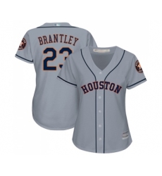 Women's Houston Astros #23 Michael Brantley Authentic Grey Road Cool Base Baseball Jersey