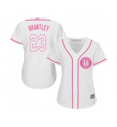 Women's Houston Astros #23 Michael Brantley Authentic White Fashion Cool Base Baseball Jersey