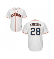 Youth Houston Astros #28 Robinson Chirinos Authentic White Home Cool Base Baseball Jersey