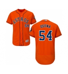 Men's Houston Astros #54 Roberto Osuna Orange Alternate Flex Base Authentic Collection Baseball Jersey