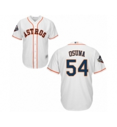 Youth Houston Astros #54 Roberto Osuna Authentic White Home Cool Base 2019 World Series Bound Baseball Jersey