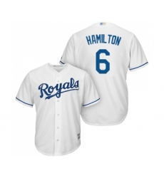 Youth Kansas City Royals #6 Billy Hamilton Replica White Home Cool Base Baseball Jersey