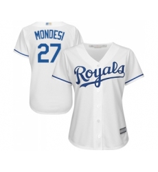Women's Kansas City Royals #27 Raul Mondesi Replica White Home Cool Base Baseball Jersey