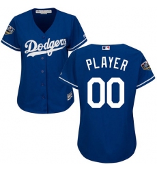 Women's Majestic Los Angeles Dodgers Customized Authentic Royal Blue Alternate Cool Base 2018 World Series MLB Jersey