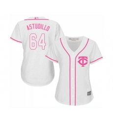 Women's Minnesota Twins #64 Willians Astudillo Replica White Fashion Cool Base Baseball Jersey