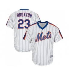 Men's New York Mets #23 Keon Broxton Replica White Alternate Cool Base Baseball Jersey