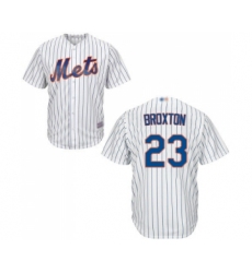 Men's New York Mets #23 Keon Broxton Replica White Home Cool Base Baseball Jersey