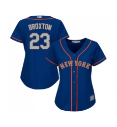 Women's New York Mets #23 Keon Broxton Authentic Royal Blue Alternate Road Cool Base Baseball Jersey