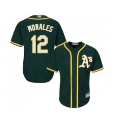 Men's Oakland Athletics #12 Kendrys Morales Replica Green Alternate 1 Cool Base Baseball Jersey