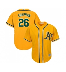 Youth Oakland Athletics #26 Matt Chapman Replica Gold Alternate 2 Cool Base Baseball Jersey