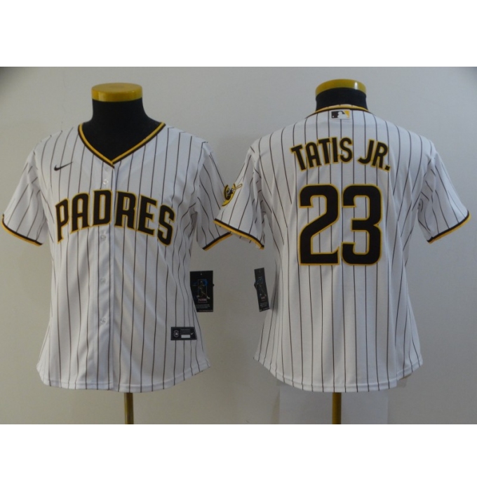Women's San Diego Padres #23 Fernando Tatis Jr. Replica White Nike Jersey