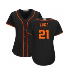 Women's San Francisco Giants #21 Stephen Vogt Replica Black Alternate Cool Base Baseball Jersey
