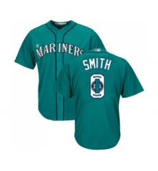 Men's Seattle Mariners #0 Mallex Smith Authentic Teal Green Team Logo Fashion Cool Base Baseball Jersey