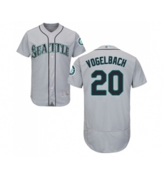 Men's Seattle Mariners #20 Dan Vogelbach Grey Road Flex Base Authentic Collection Baseball Jersey