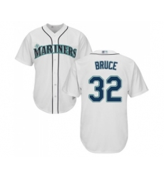 Men's Seattle Mariners #32 Jay Bruce Replica White Home Cool Base Baseball Jersey