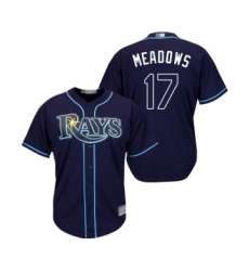 Men's Tampa Bay Rays #17 Austin Meadows Replica Navy Blue Alternate Cool Base Baseball Jersey