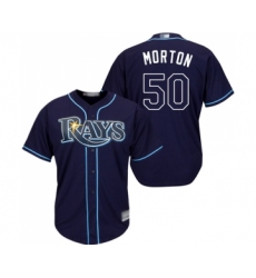 Men's Tampa Bay Rays #50 Charlie Morton Replica Navy Blue Alternate Cool Base Baseball Jersey