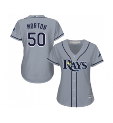 Women's Tampa Bay Rays #50 Charlie Morton Replica Grey Road Cool Base Baseball Jersey