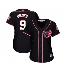 Women's Washington Nationals #9 Brian Dozier Replica Navy Blue Alternate 2 Cool Base Baseball Jersey