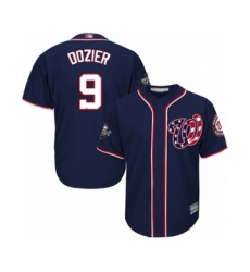 Youth Washington Nationals #9 Brian Dozier Authentic Navy Blue Alternate 2 Cool Base 2019 World Series Bound Baseball Jersey