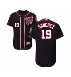 Men's Washington Nationals #19 Anibal Sanchez Navy Blue Alternate Flex Base Authentic Collection Baseball Jer