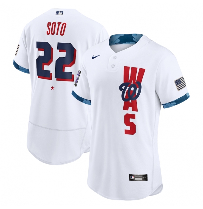 Men's Washington Nationals #22 Juan Soto Nike White 2021 MLB All-Star Game Authentic Player Jersey