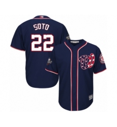 Youth Washington Nationals #22 Juan Soto Authentic Navy Blue Alternate 2 Cool Base 2019 World Series Bound Baseball Jersey