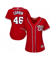 Women's Washington Nationals #46 Patrick Corbin Replica Red Alternate 1 Cool Base Baseball Jersey