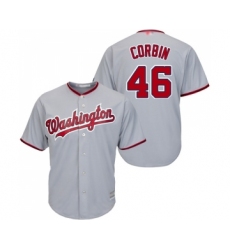 Youth Washington Nationals #46 Patrick Corbin Replica Grey Road Cool Base Baseball Jersey