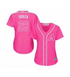 Women's Arizona Diamondbacks #28 Steven Souza Replica Pink Fashion Baseball Jersey