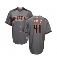 Men's Arizona Diamondbacks #41 Wilmer Flores Replica Grey Road Cool Base Baseball Jersey