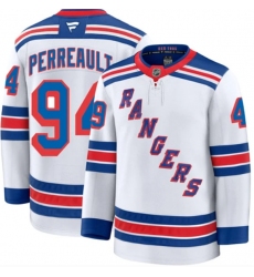 Men's New York Rangers #94 Gabe Perreault White Away Stitched Hockey Jersey