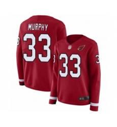 Women's Arizona Cardinals #33 Byron Murphy Limited Red Therma Long Sleeve Football Jersey