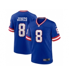 Men's New York Giants #8 Daniel Jones Royal Stitched Game Jersey
