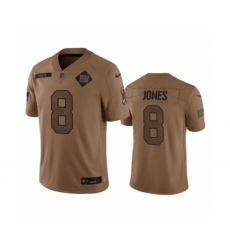 Men's Nike New York Giants #8 Daniel Jones 2023 Brown Salute To Service Limited Football Stitched Jersey