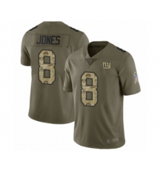 Youth New York Giants #8 Daniel Jones Limited Olive Camo 2017 Salute to Service Football Jersey