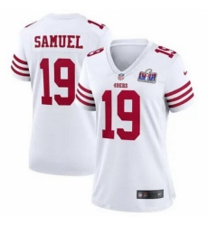 Women's San Francisco 49ers #19 Deebo Samuel White 2023 F U S E Vapor Untouchable Limited Stitched Football 2024 Super Bowl LVIII Jersey