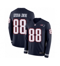 Men's New England Patriots #88 Austin Seferian-Jenkins Limited Navy Blue Therma Long Sleeve Football Jersey