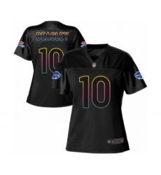 Women's Buffalo Bills #10 Cole Beasley Game Black Fashion Football Jersey
