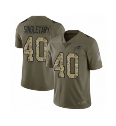 Youth Buffalo Bills #40 Devin Singletary Limited Olive Camo 2017 Salute to Service Football Jersey