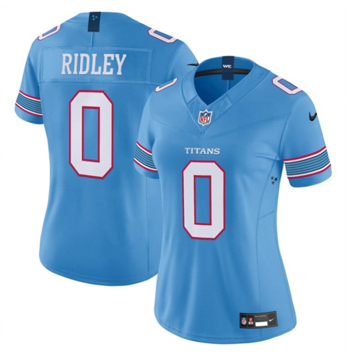 Women's Tennessee Titans #0 Calvin Ridley Light Blue 2026 F.U.S.E. Vapor Limited Stitched Football Jersey(Run Small)