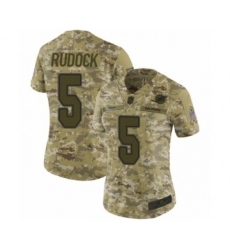 Women's Miami Dolphins #5 Jake Rudock Limited Camo 2018 Salute to Service Football Jersey